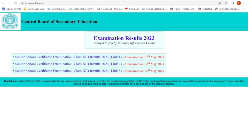 CBSE Board Class 12 Result 2023 4 resultpage