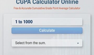 Screenshot of a free online CGPA calculator showing input fields for semesters and grades to accurately calculate cumulative grade point average.