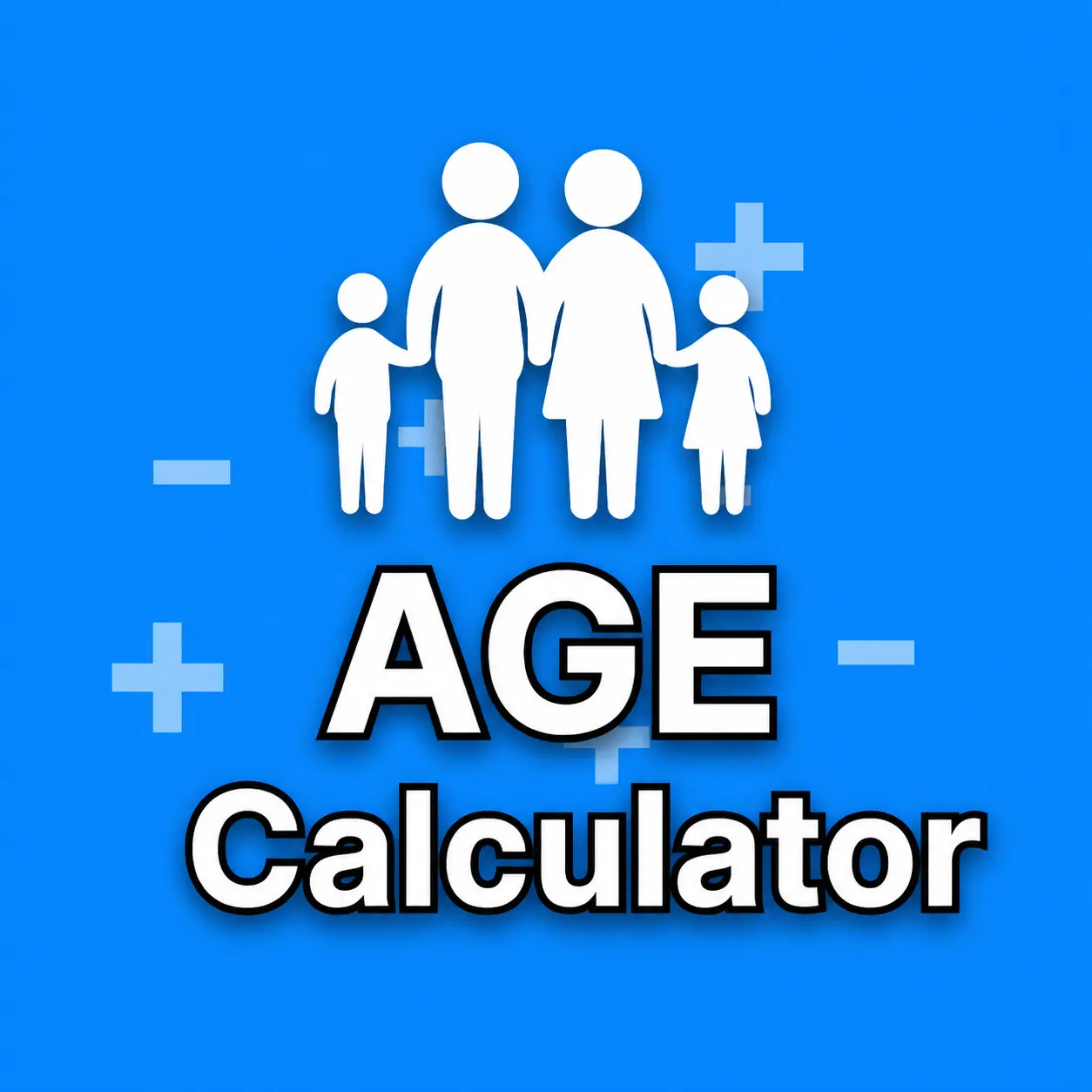 Graphic illustration showing a digital age calculator displaying age in years, months, and days, representing its use in healthcare, legal, and event planning.
