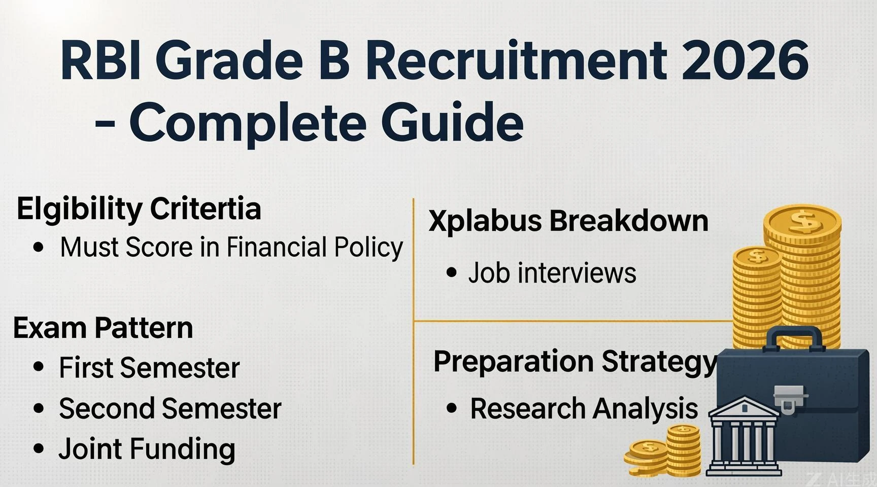 RBI Grade B Recruitment 2026 complete guide showing notification, eligibility criteria, vacancy details, salary structure, exam pattern, syllabus, important dates, and application process.