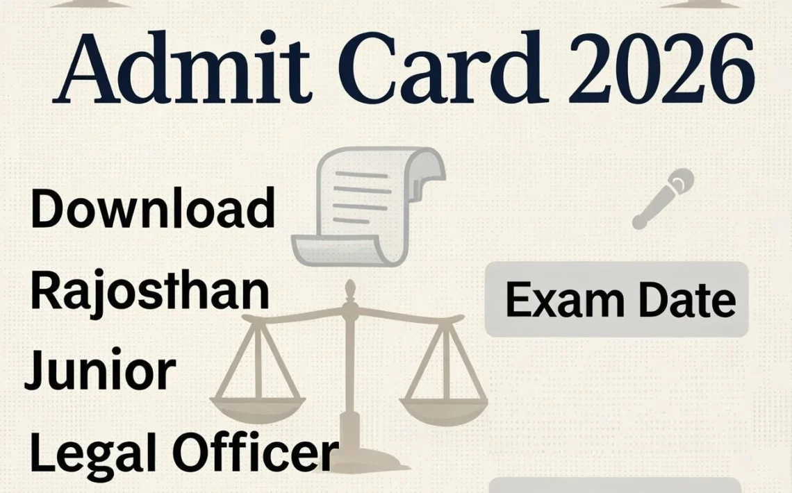 RPSC JLO Admit Card 2026 download link for Rajasthan Junior Legal Officer exam with exam date and roll number details