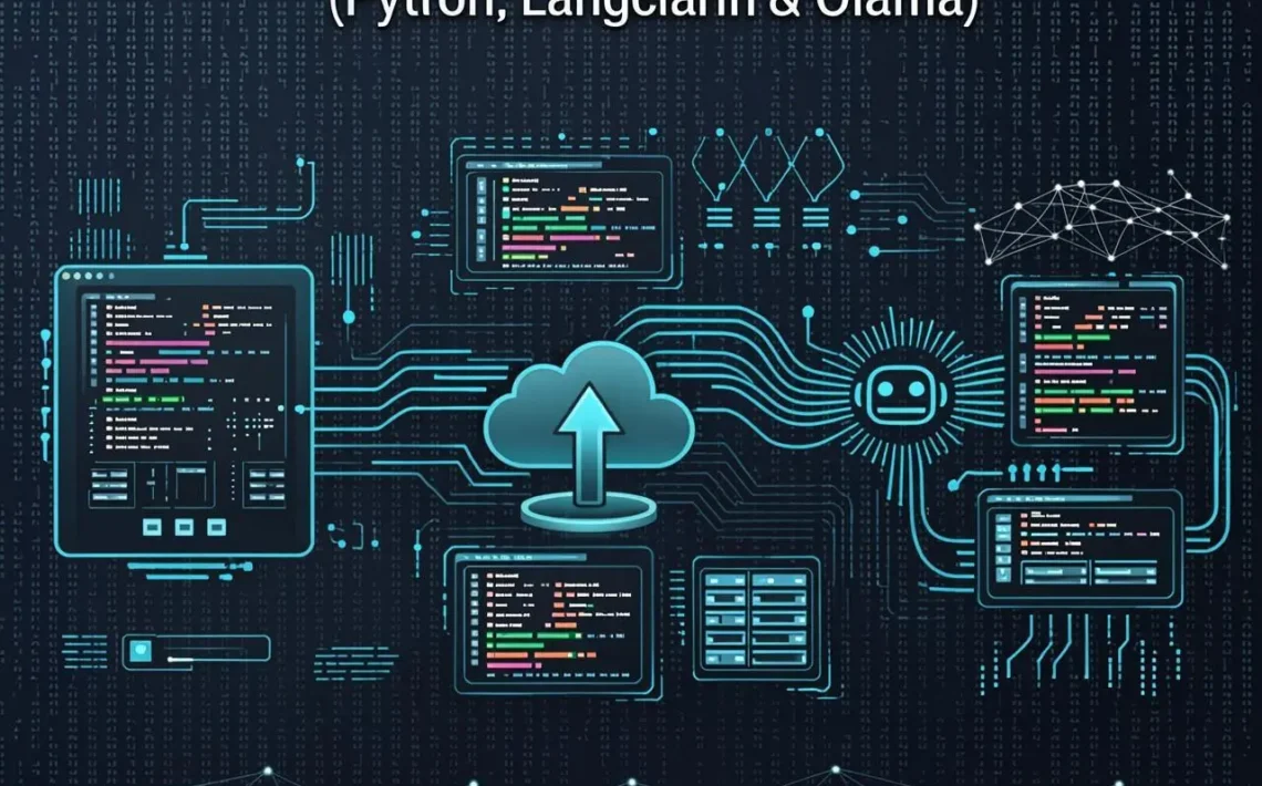 A computer terminal window showing a successfully running local PDF chatbot built with Python, where the user asks a question and the AI bot generates a response.