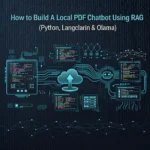 A computer terminal window showing a successfully running local PDF chatbot built with Python, where the user asks a question and the AI bot generates a response.