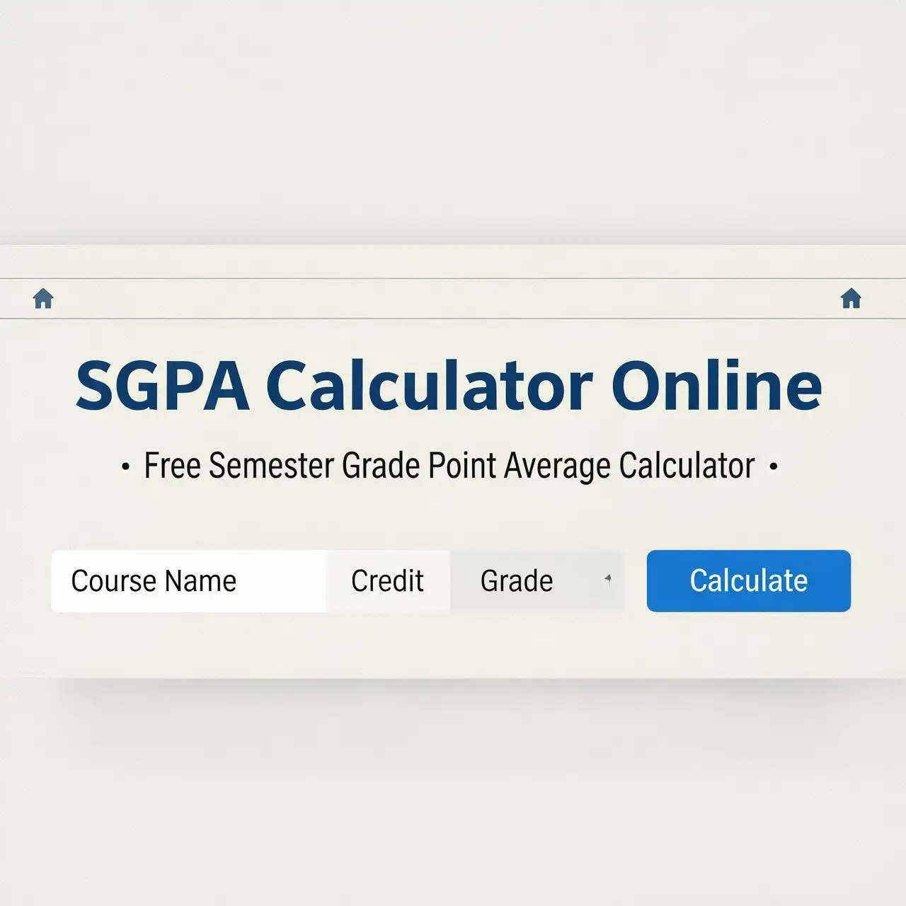 Free online SGPA calculator interface showing input fields for credits and grades to calculate semester grade point average.