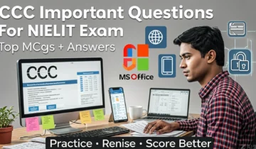 CCC Important Questions for NIELIT Exam : A comprehensive guide featuring chapter-wise MCQs, practice sets, and shortcut keys for computer course aspirants.