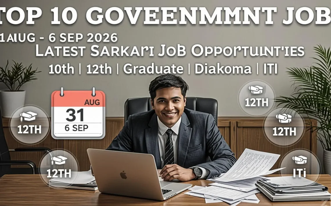 Top 10 Government Jobs This Week 31 Aug to 6 Sep 2026