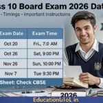 CBSE Class 10 Board Exam 2026 Date Sheet