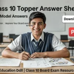 CBSE Class 10 topper answer sheet and model answers for Science, Maths, and English PDF download.