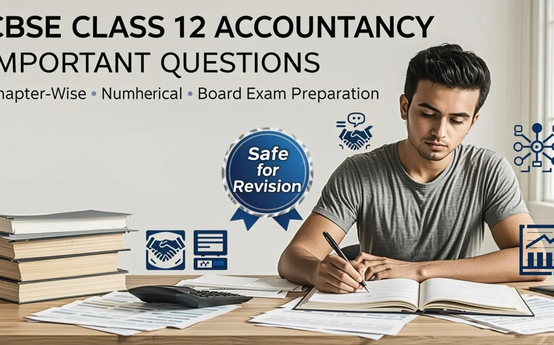 CBSE Class 12 Accountancy important questions chapter-wise with solutions for board exam preparation