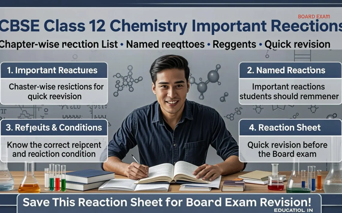 CBSE Class 12 Chemistry Important Reactions
