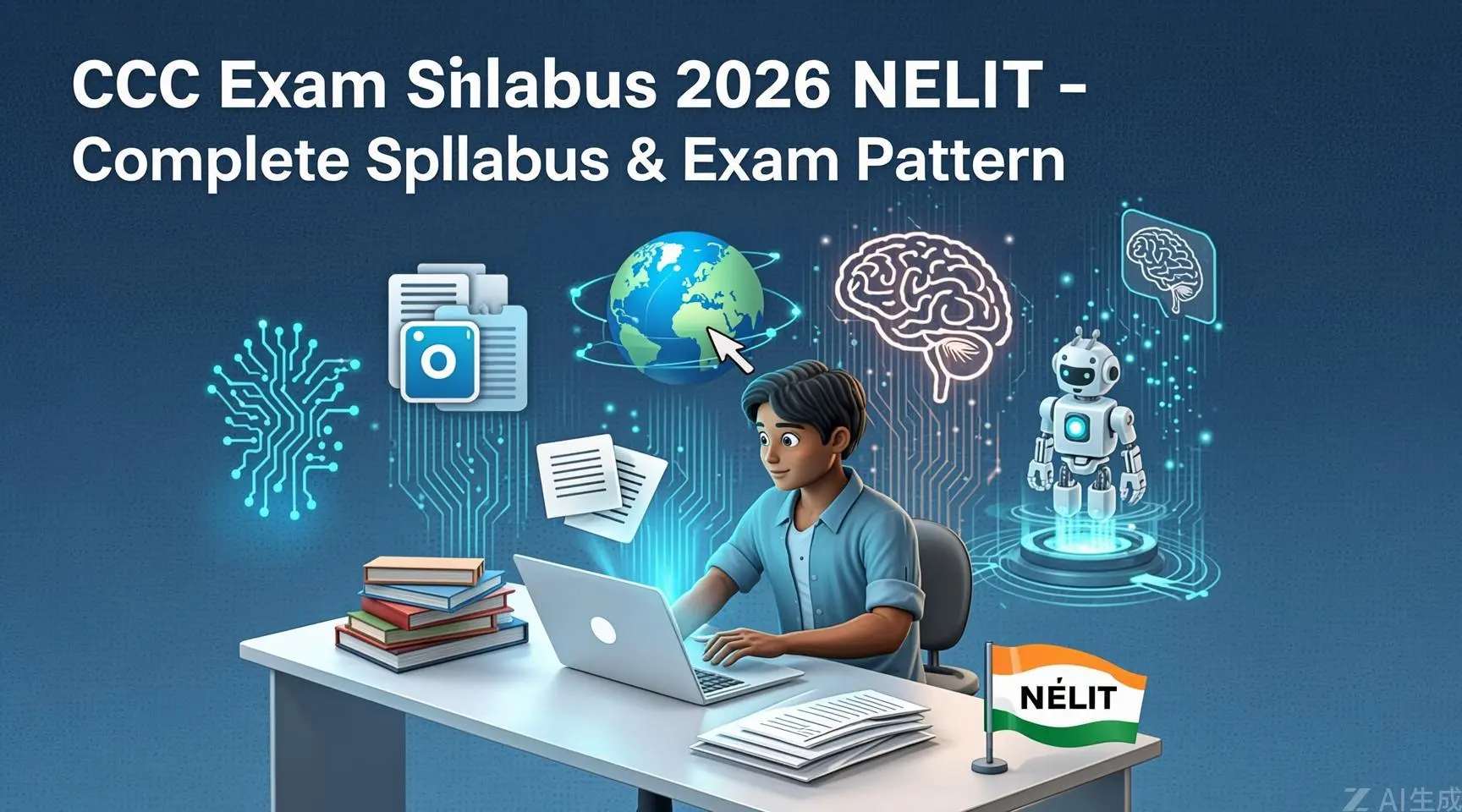 CCC Exam Syllabus 2026 NIELIT – Complete Syllabus, Exam Pattern & Topics 1 A complete guide to the CCC Exam Syllabus 2026 NIELIT, featuring an illustration of a student studying computer concepts, MS Office, internet, and digital payments with the text "CCC Exam Syllabus 2026".