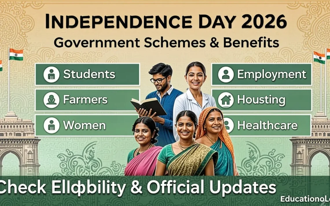 A conceptual image representing Independence Day Govt Scheme 2026, featuring the Indian flag and government welfare symbols.