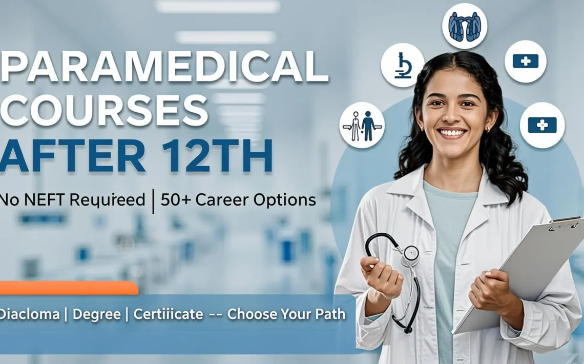 Student exploring paramedical courses after 12th including nursing, physiotherapy and lab technology for a healthcare career
