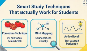 Student using smart study techniques for effective learning and better exam preparation.