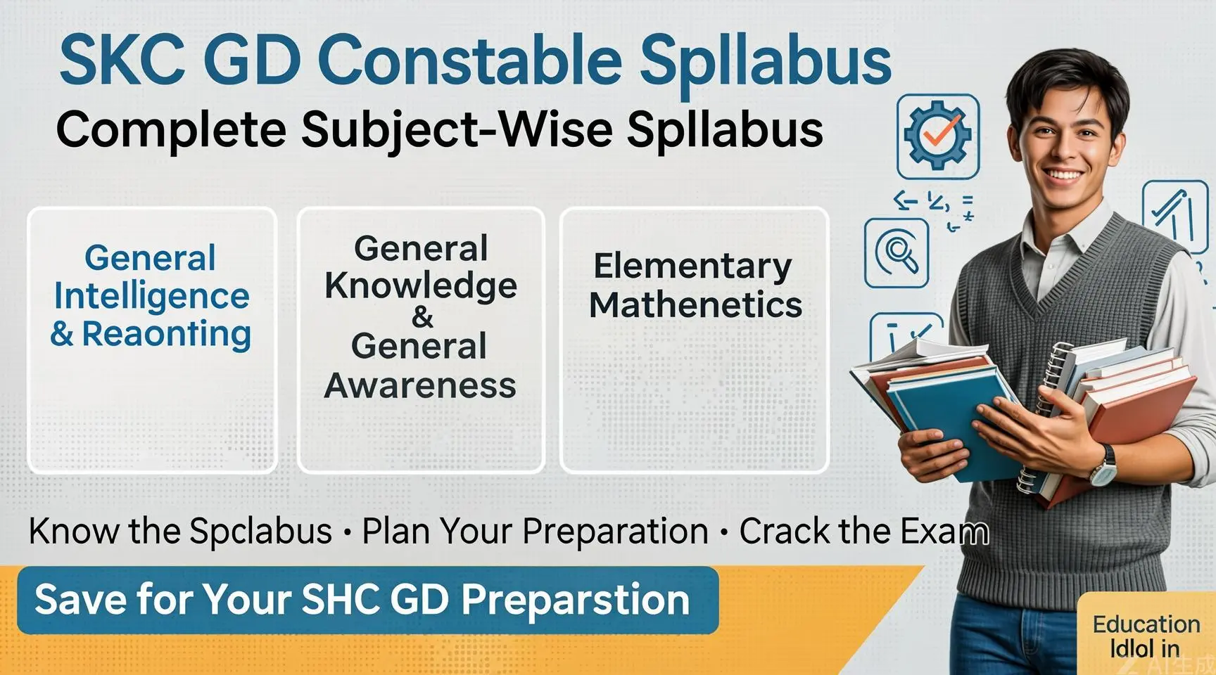 SSC GD Constable Syllabus 1 SSC GD Constable Syllabus covering General Intelligence and Reasoning, General Knowledge and General Awareness, Elementary Mathematics, and English/Hindi for competitive exam preparation.