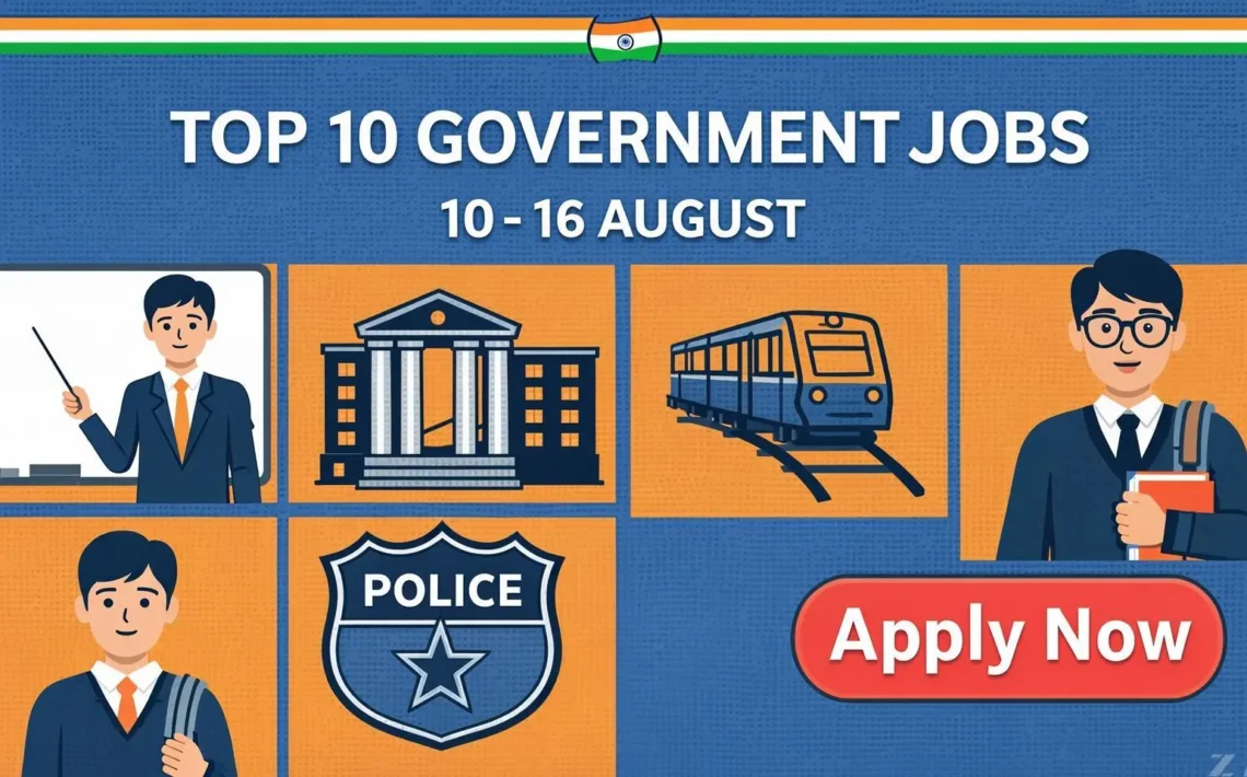 Top 10 Government Jobs This Week 10–16 August 2026